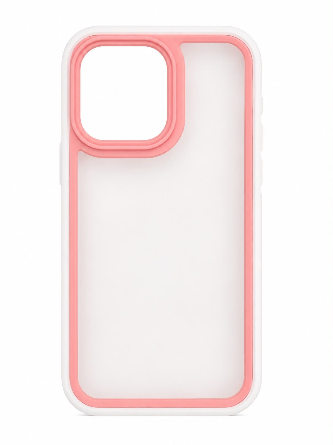 Frosted Double Layered Phone Case for Iphone 14 Pro- White and Pink