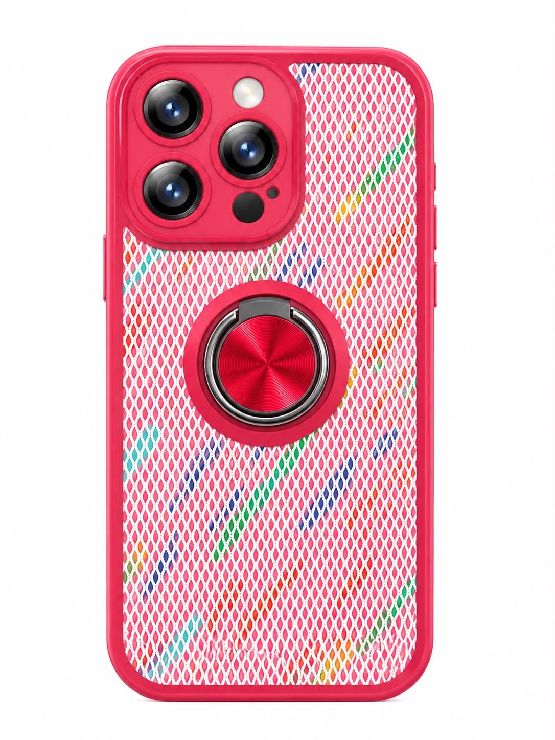 PU Ring Case for Iphone 14 Pro- Red