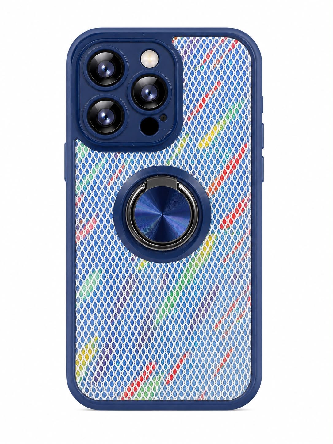 PU Ring Case for Iphone 14 Pro- Blue