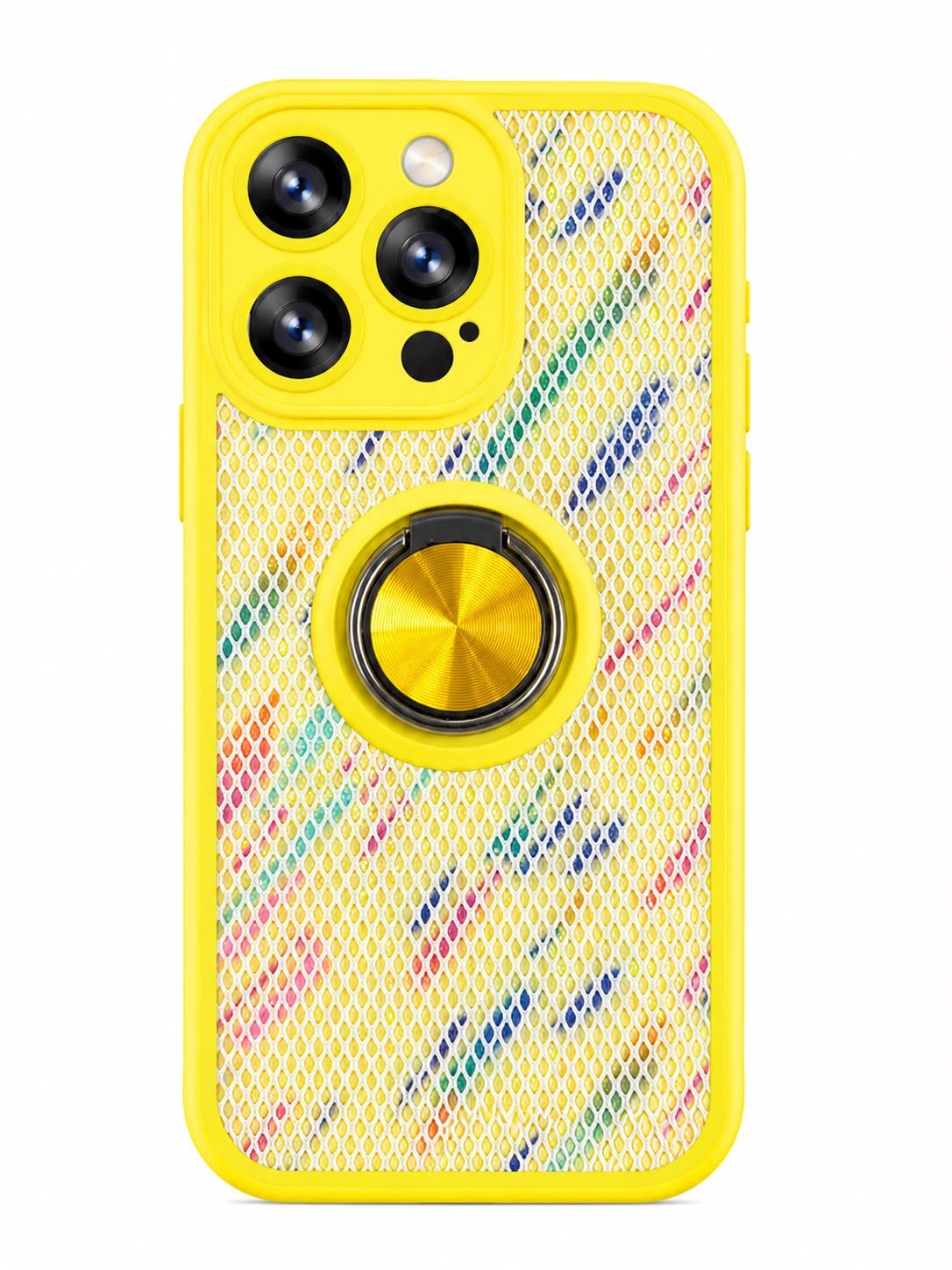 PU Ring Case for Iphone 14 Pro- Yellow