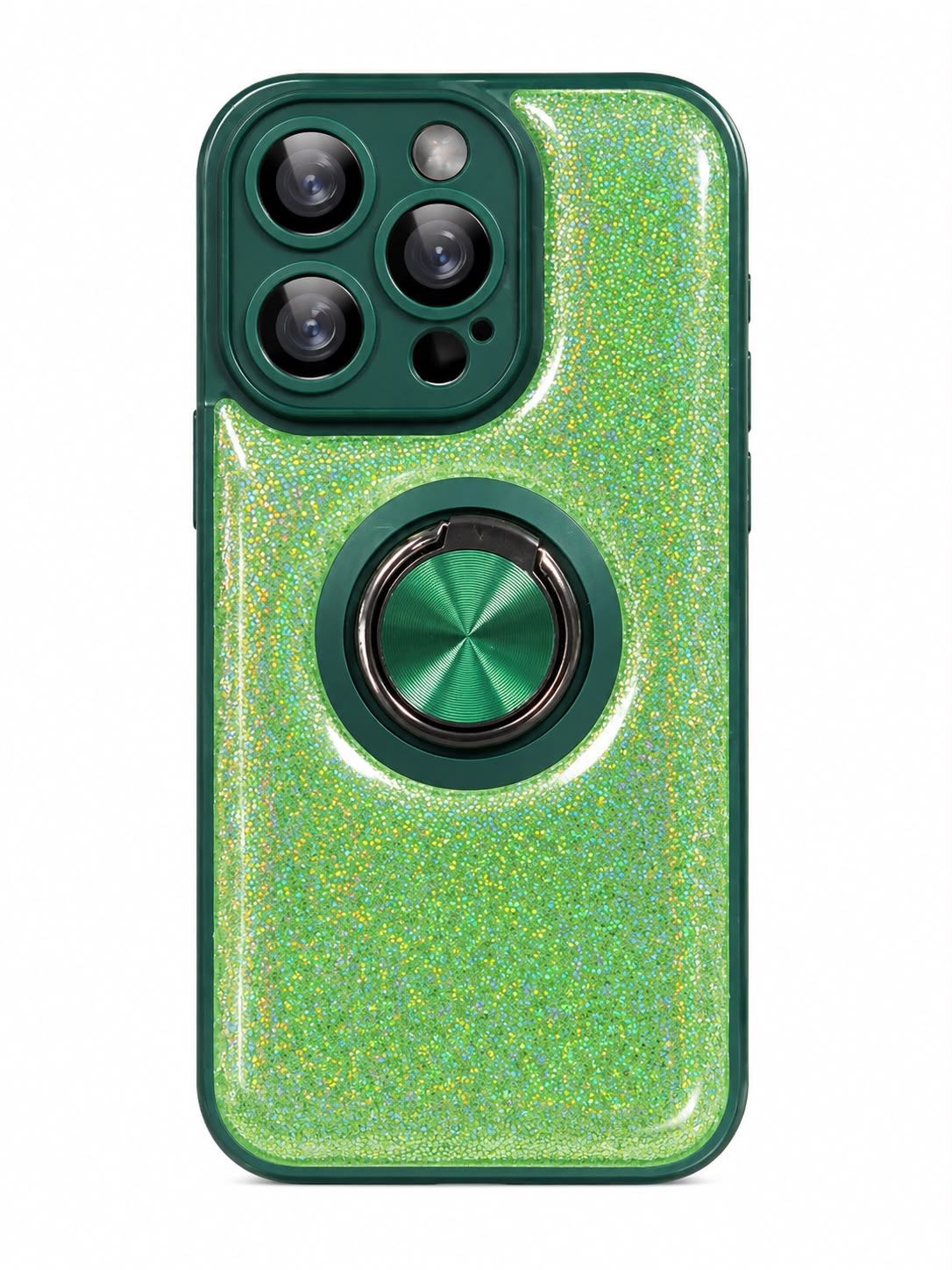 Glitter PU Ring Case for Iphone 14 Pro- Green