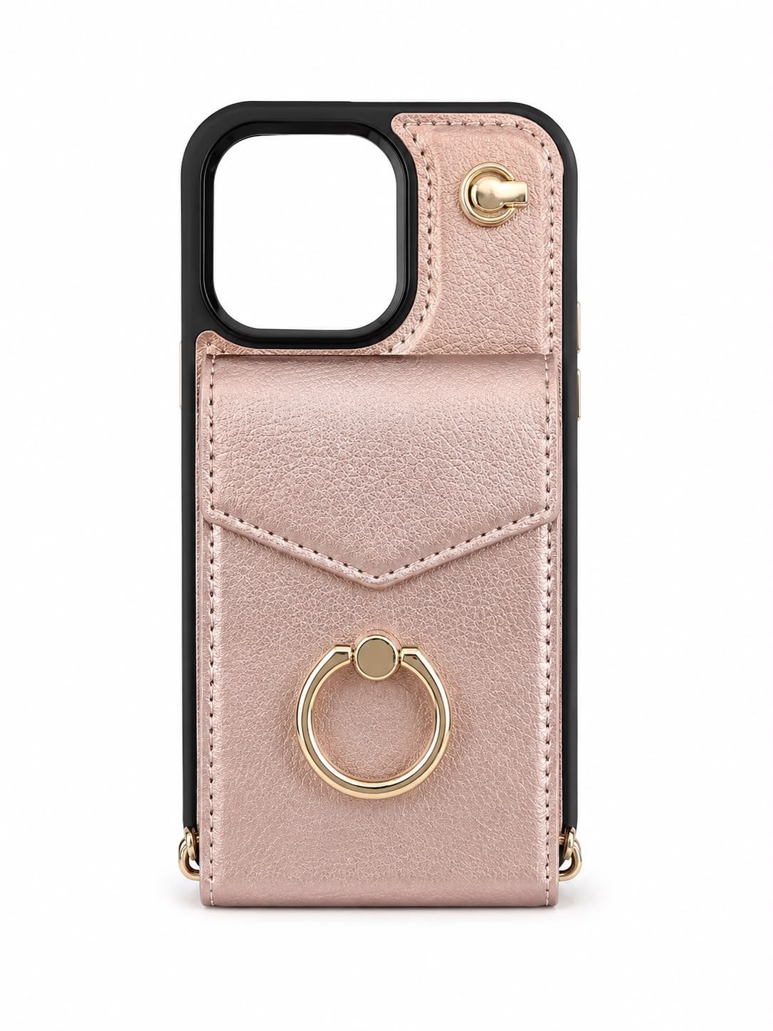 Multi Card Wallet Ring Case 05 for Iphone 14 Pro - Rose Gold