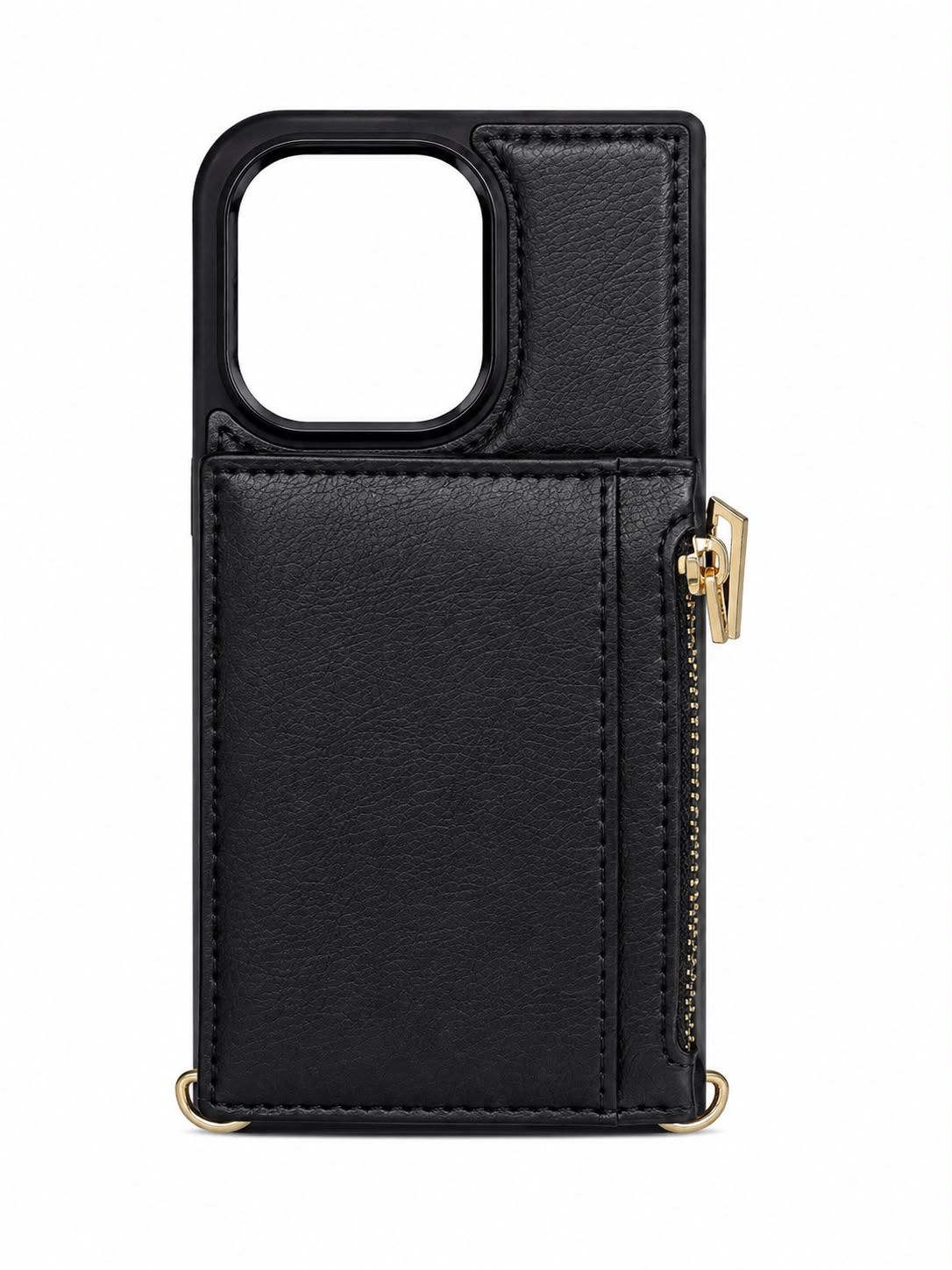 Multi Card Wallet Zipper Case 021 for Iphone 14 Pro - Black