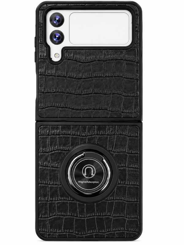 QYR PU03 CASE FOR GALAXY Flip 4 - Black