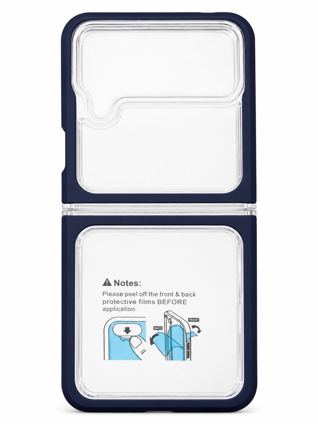 COLOR BUMPER CLEAR CASE FOR Flip 4- Navy Blue