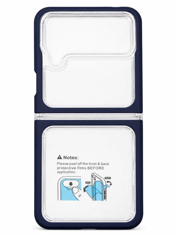 COLOR BUMPER CLEAR CASE FOR Flip 4- Navy Blue
