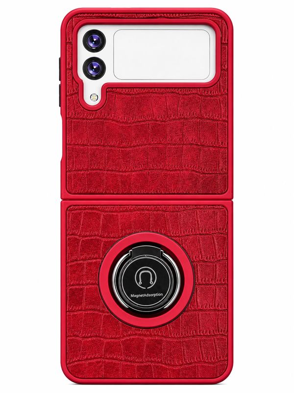 QYR PU03 CASE FOR GALAXY Flip 4 - Red