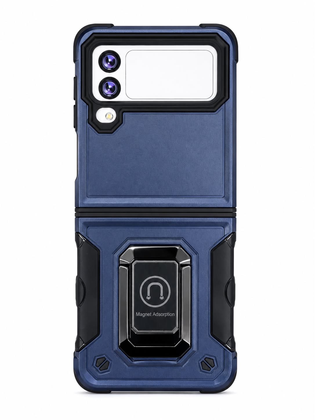 OPTIMUM Magnetic Ring Stand Hybrid Case Cover For Samsung Galaxy Z Flip 4- Blue