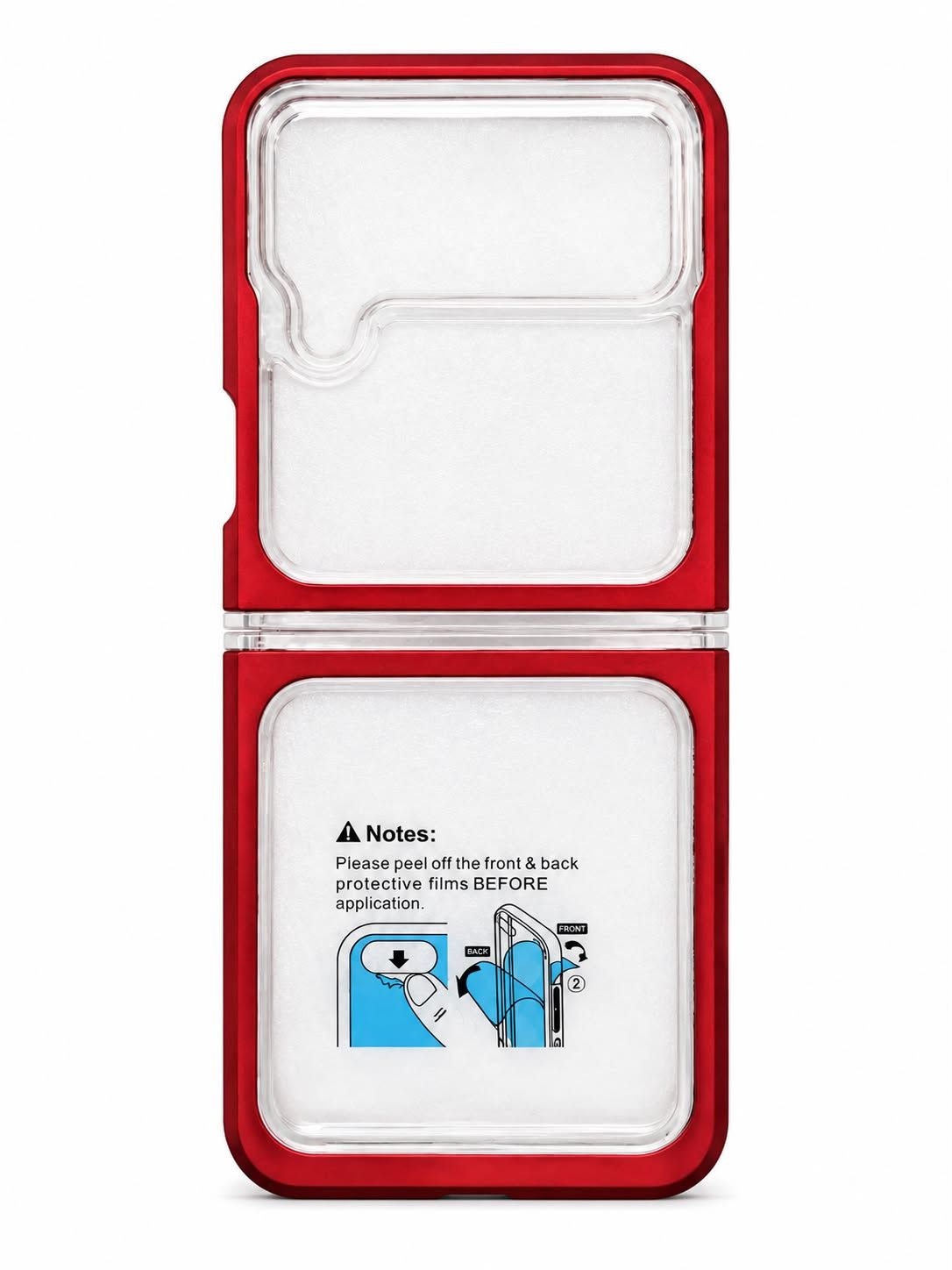 COLOR BUMPER CLEAR CASE FOR Flip 4 - Red