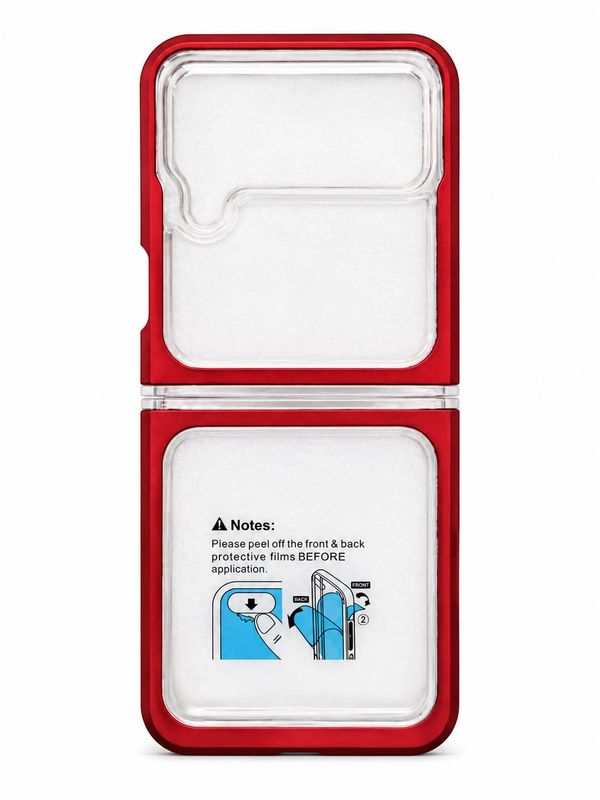 COLOR BUMPER CLEAR CASE FOR Flip 4 - Red