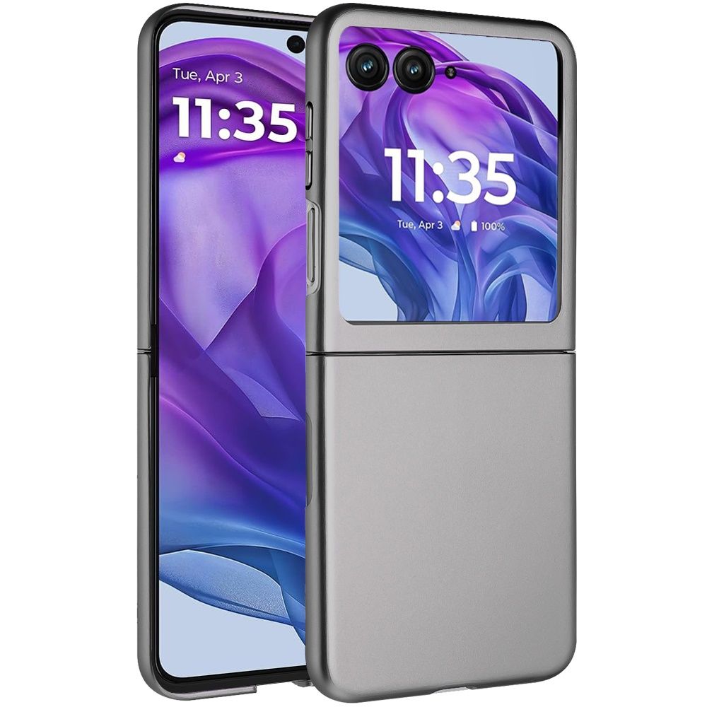Flip Snap On Premium Matte Finish Case Cover For Motorola Razr+ Plus 2024 -Gray