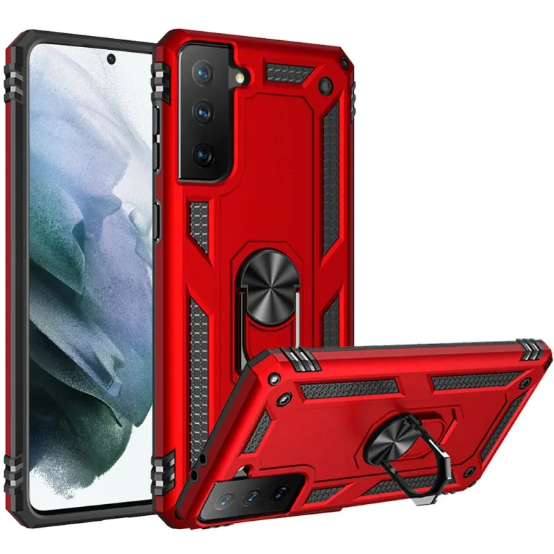 Magnetic Ring Kickstand Hybrid Case Cover  Samsung Galaxy S22 Plus - Red