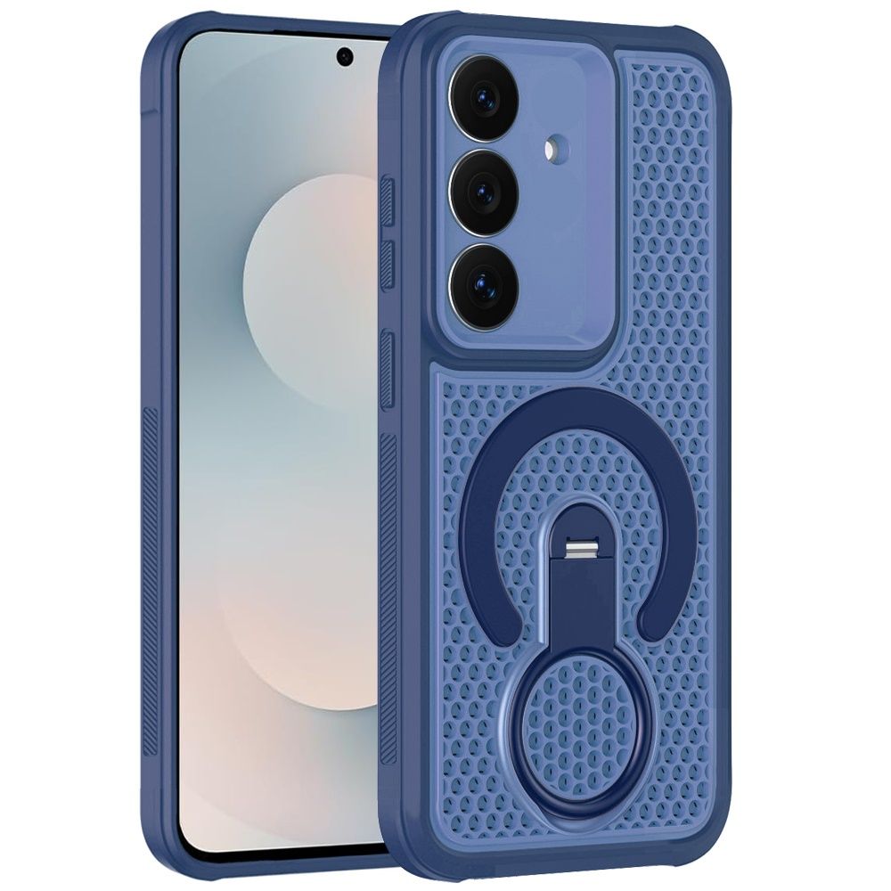 Magnetic Honeycomb Kickstand Hybrid Case For Samsung s25 FE - Blue