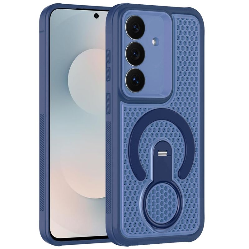 Magnetic Honeycomb Kickstand Hybrid Case For Samsung s25 FE - Blue