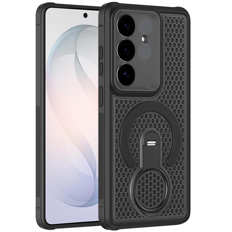 Magnetic Honeycomb Kickstand Hybrid Case For Samsung Galaxy s26 FE - Black