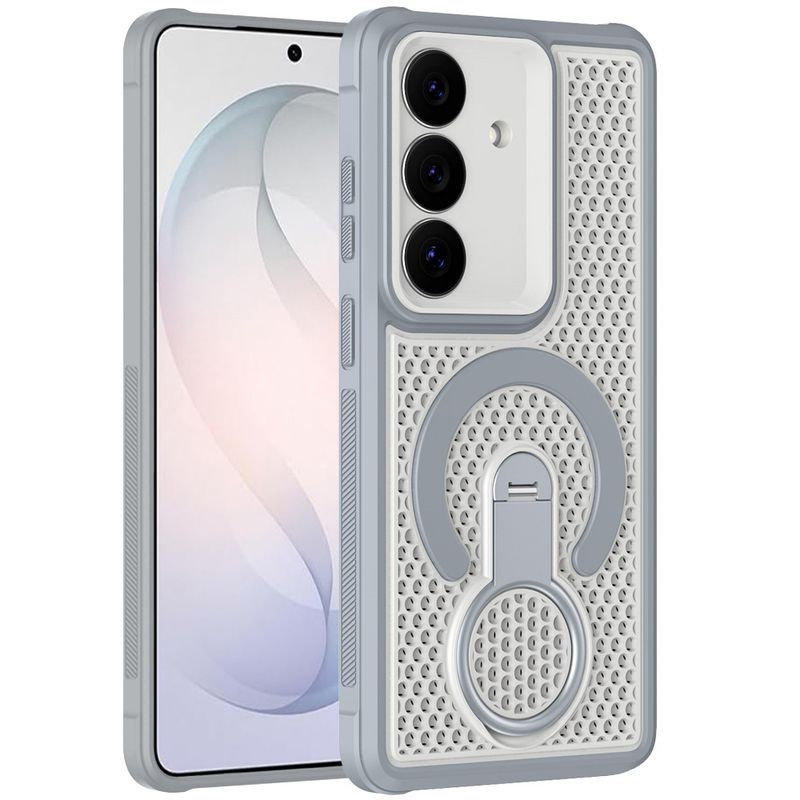 Magnetic Honeycomb Kickstand Hybrid Case For Samsung Galaxy s26 FE - Gray