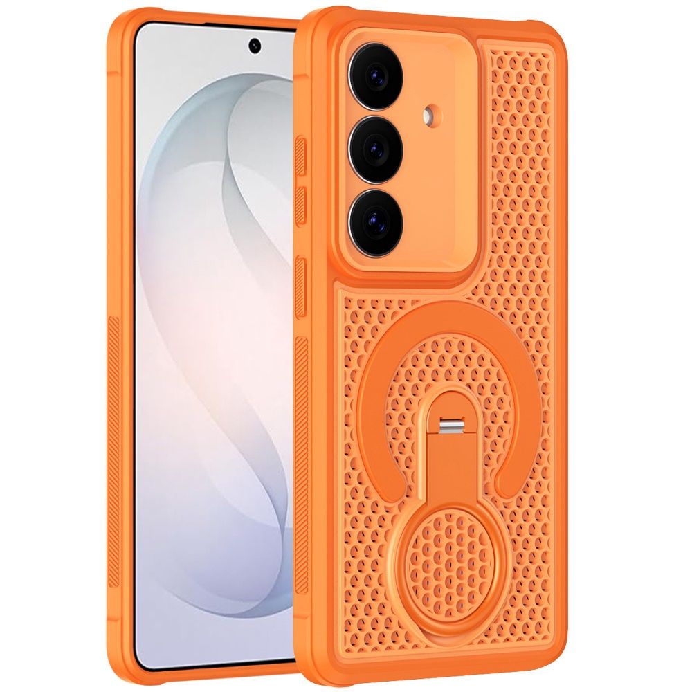 Magnetic Honeycomb Kickstand Hybrid Case For Samsung Galaxy s26 FE - Cosmic Orange