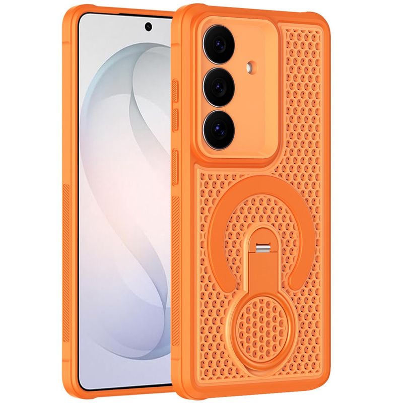 Magnetic Honeycomb Kickstand Hybrid Case For Samsung Galaxy s26 FE - Cosmic Orange