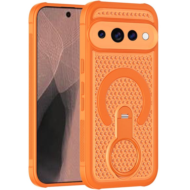 Magnetic Honeycomb Kickstand Hybrid Case For Google Pixel 11 / 11 Pro - Cosmic Orange