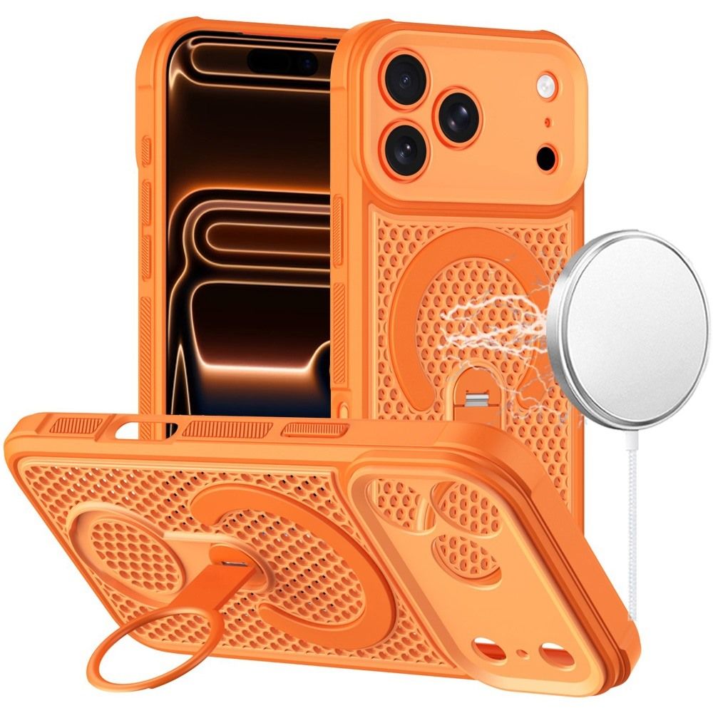 Magnetic Honeycomb Kickstand Hybrid Case For Apple iPhone 18 Pro Max -  Cosmic Orange
