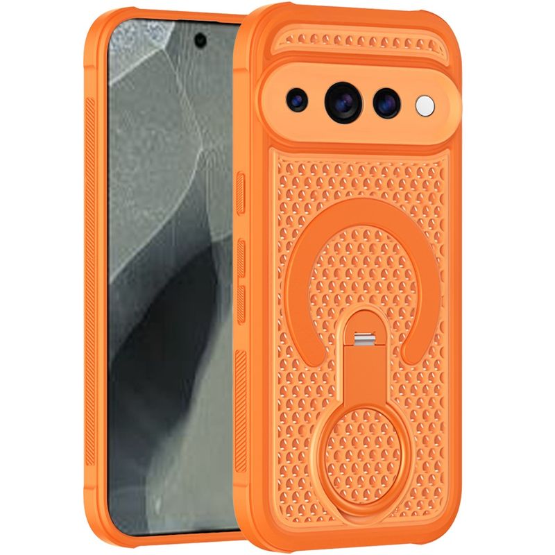 Magnetic Honeycomb Kickstand Hybrid Case For Google Pixel 11 Pro XL - Cosmic Orange