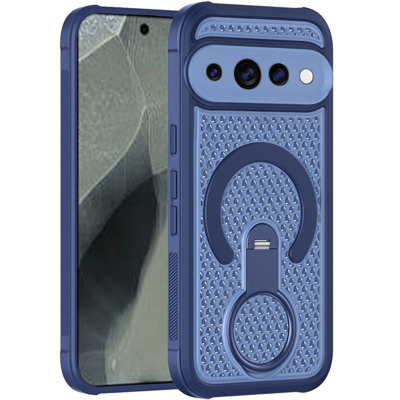 Magnetic Honeycomb Kickstand Hybrid Case For Google Pixel 11 Pro XL - Blue