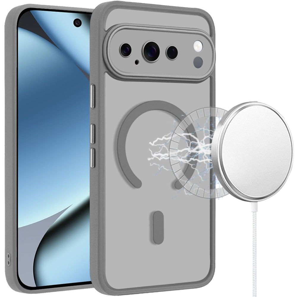 Matte Frosted Magnetic Hybrid Case with Covered Camera Protection For Google Pixel 11 Pro XL - Gray