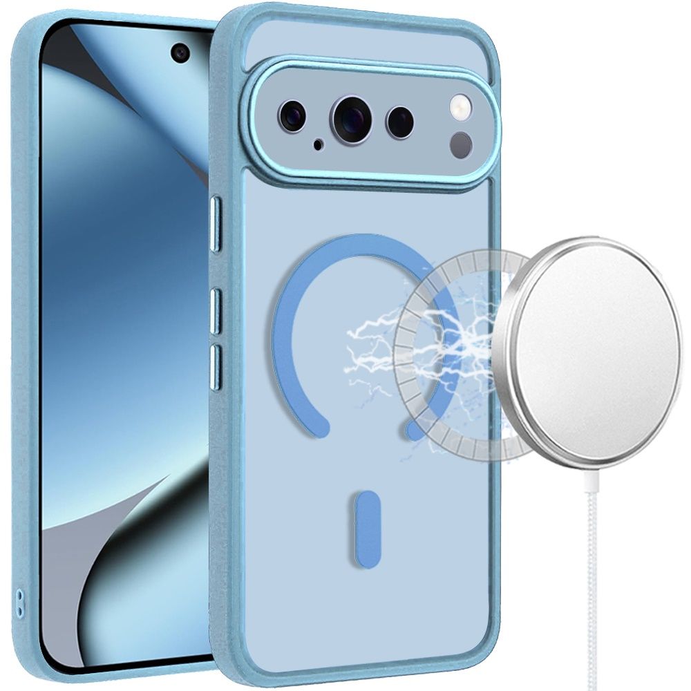 Matte Frosted Magnetic Hybrid Case with Covered Camera Protection For Google Pixel 11 Pro XL - Sky Blue