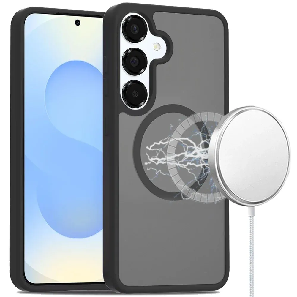 [Magnetic Circle] Smooth Safe Matte Feel Hybrid Case For Samsung s25 Plus/s24 Plus- Black