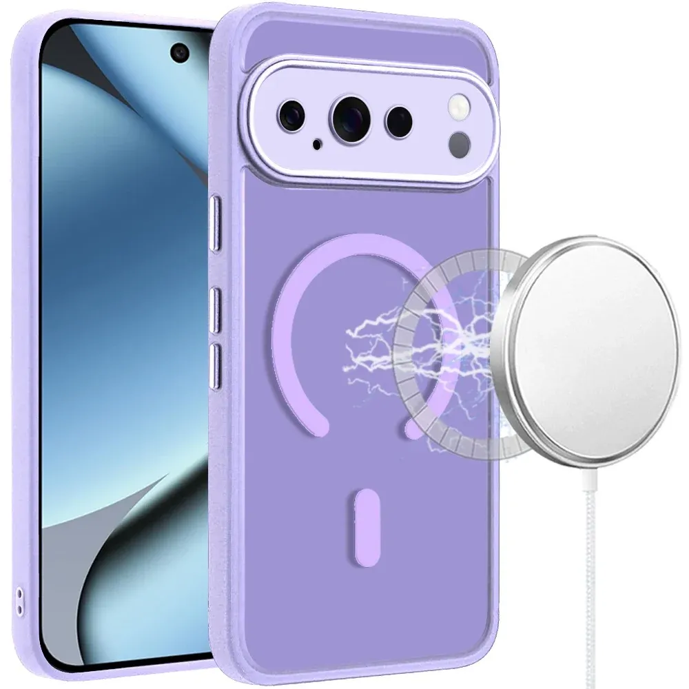Matte Frosted Magnetic Hybrid Case with Covered Camera Protection For Google Pixel 11 Pro XL - Light Purple