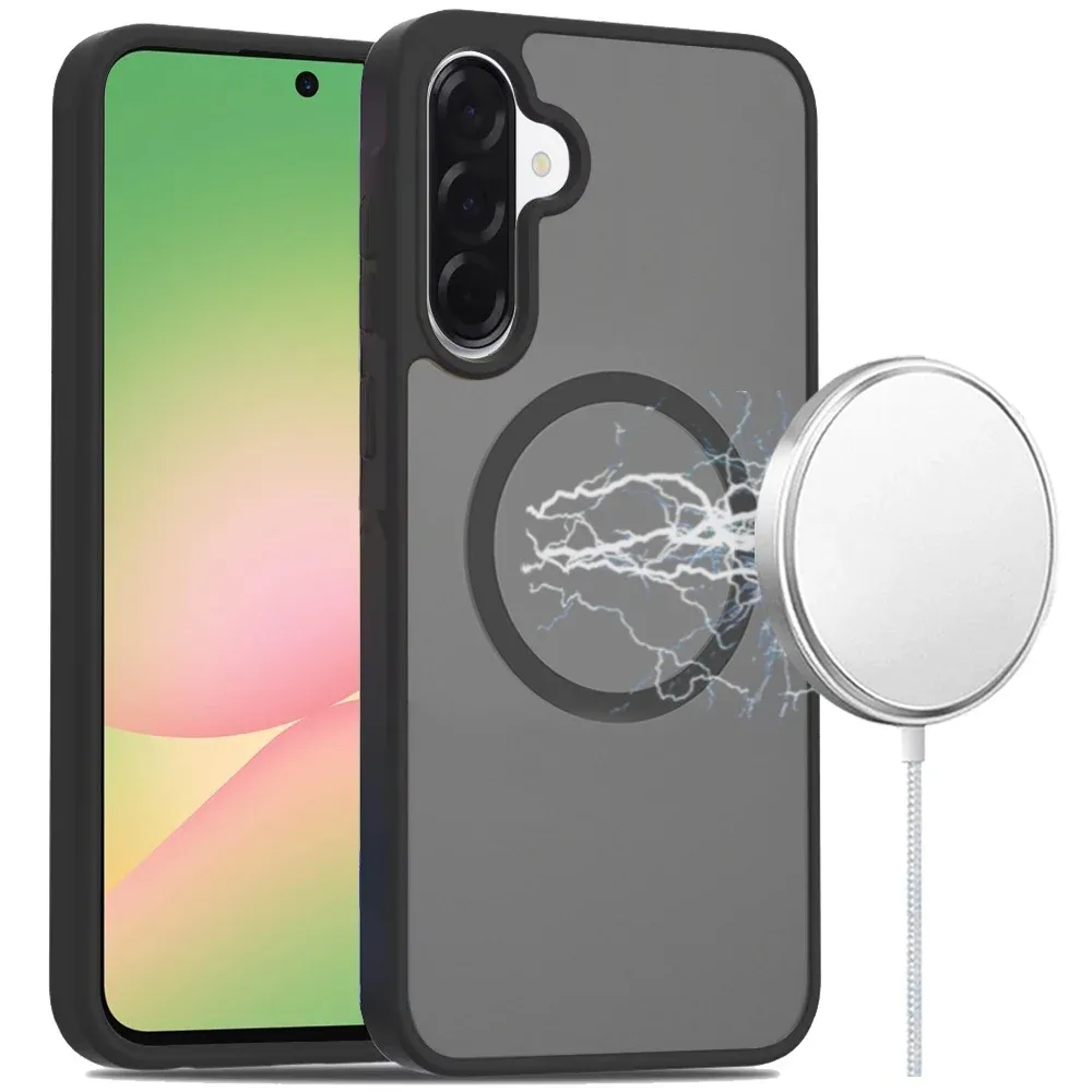 [Magnetic Circle] Smooth Safe Matte Feel Hybrid Case For Samsung Galaxy A57  - Black