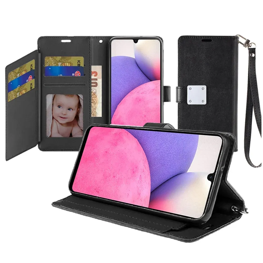 Wallet ID Card Holder Case Cover for Samsung Galaxy s24 Ultra - Black