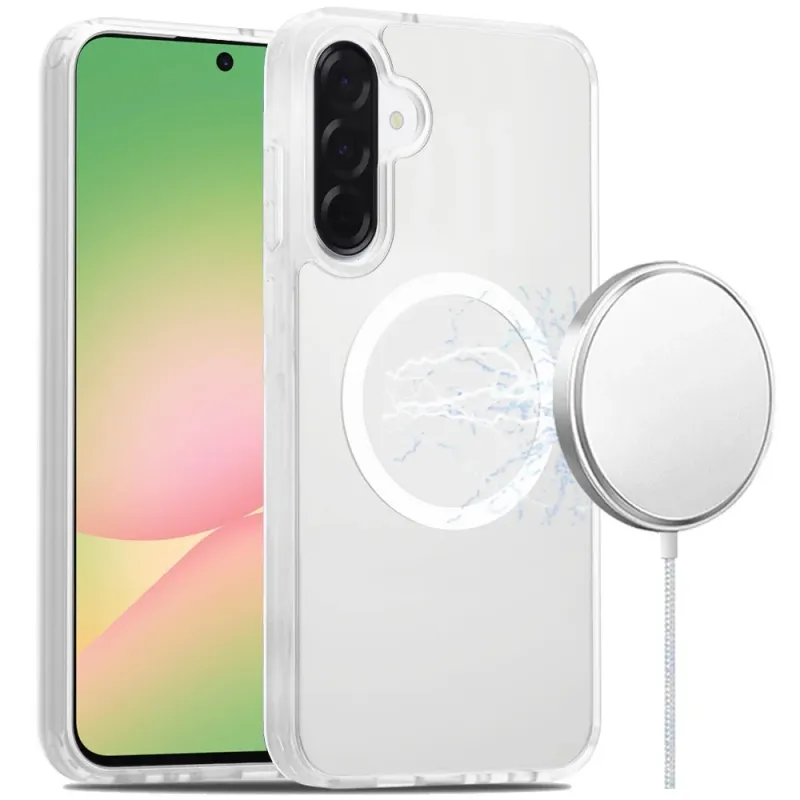 [Magnetic Circle] Smooth Safe Matte Feel Hybrid Case For Samsung Galaxy A57  - Clear