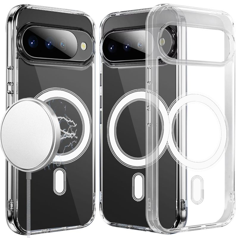 Thick Transparent [Magnetic Circle] Shockproof Hybrid For Google Pixel 11 Pro XL  - Clear