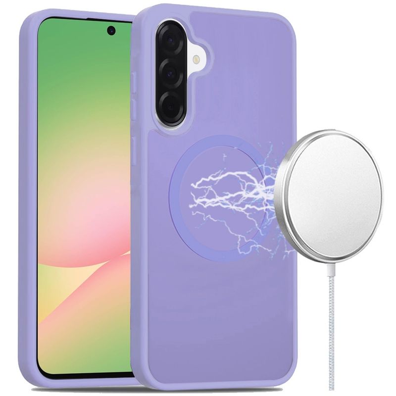 [Magnetic Circle] Smooth Safe Matte Feel Hybrid Case For Samsung Galaxy A57  - Light Purple