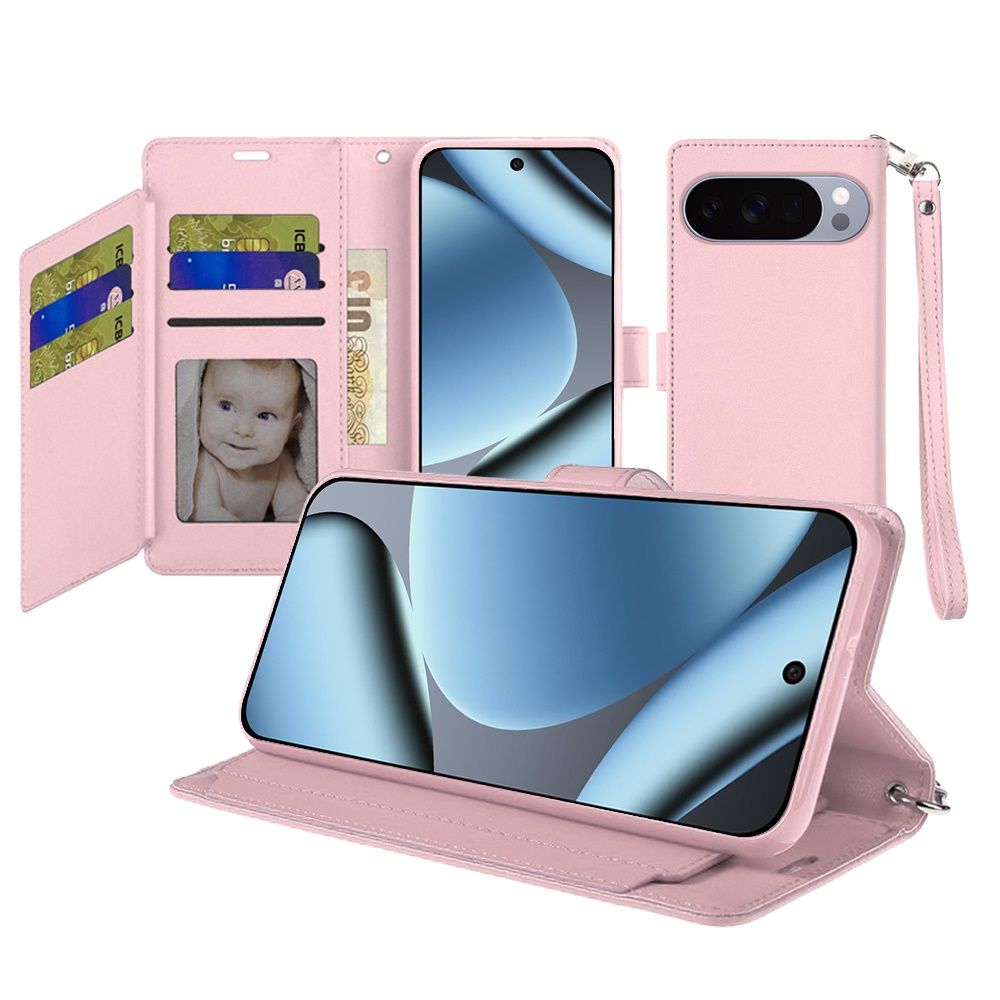 Wallet ID Card Holder Case Cover For Google Pixel 11 Pro XL - Rose Gold
