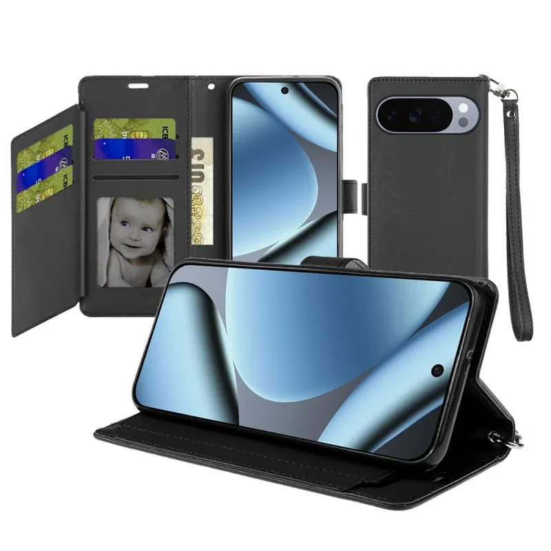 Wallet ID Card Holder Case Cover For Google Pixel 11 Pro XL - Black
