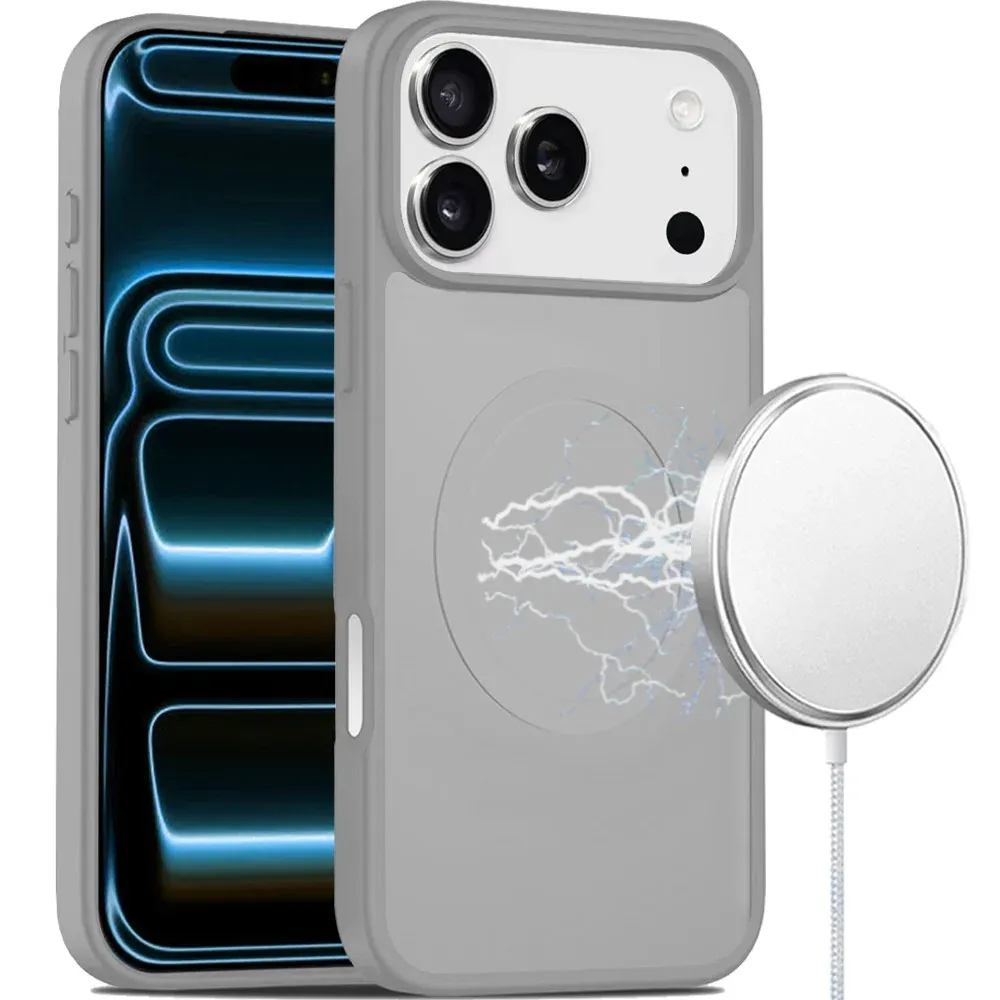 [Magnetic Circle] Smooth Safe Matte Feel Hybrid Case For Apple iPhone 18 Pro Max- Grey