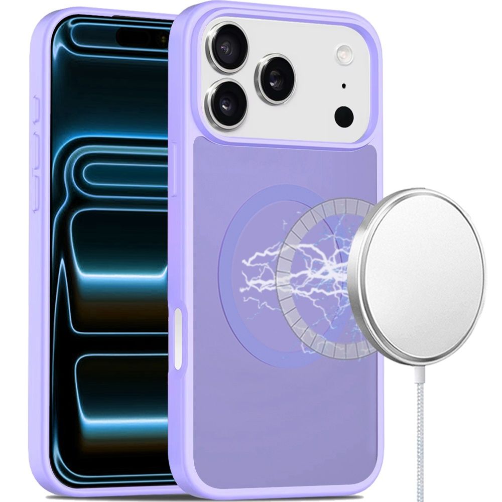 [Magnetic Circle] Smooth Safe Matte Feel Hybrid Case For Apple iPhone 18 Pro -Light Purple