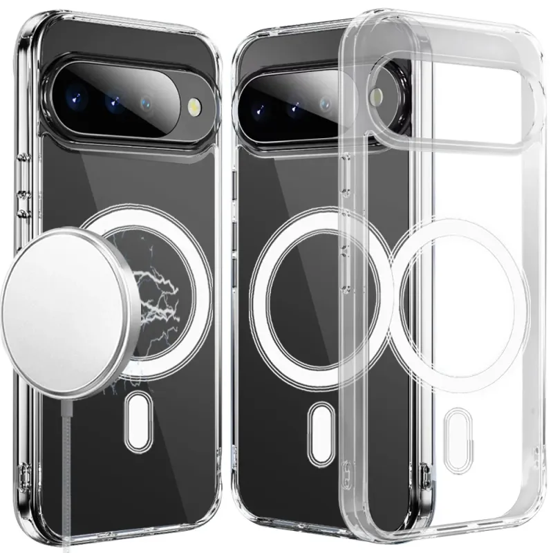 Thick Transparent [Magnetic Circle] Shockproof Hybrid For Google Pixel 11 / 11 Pro - Clear