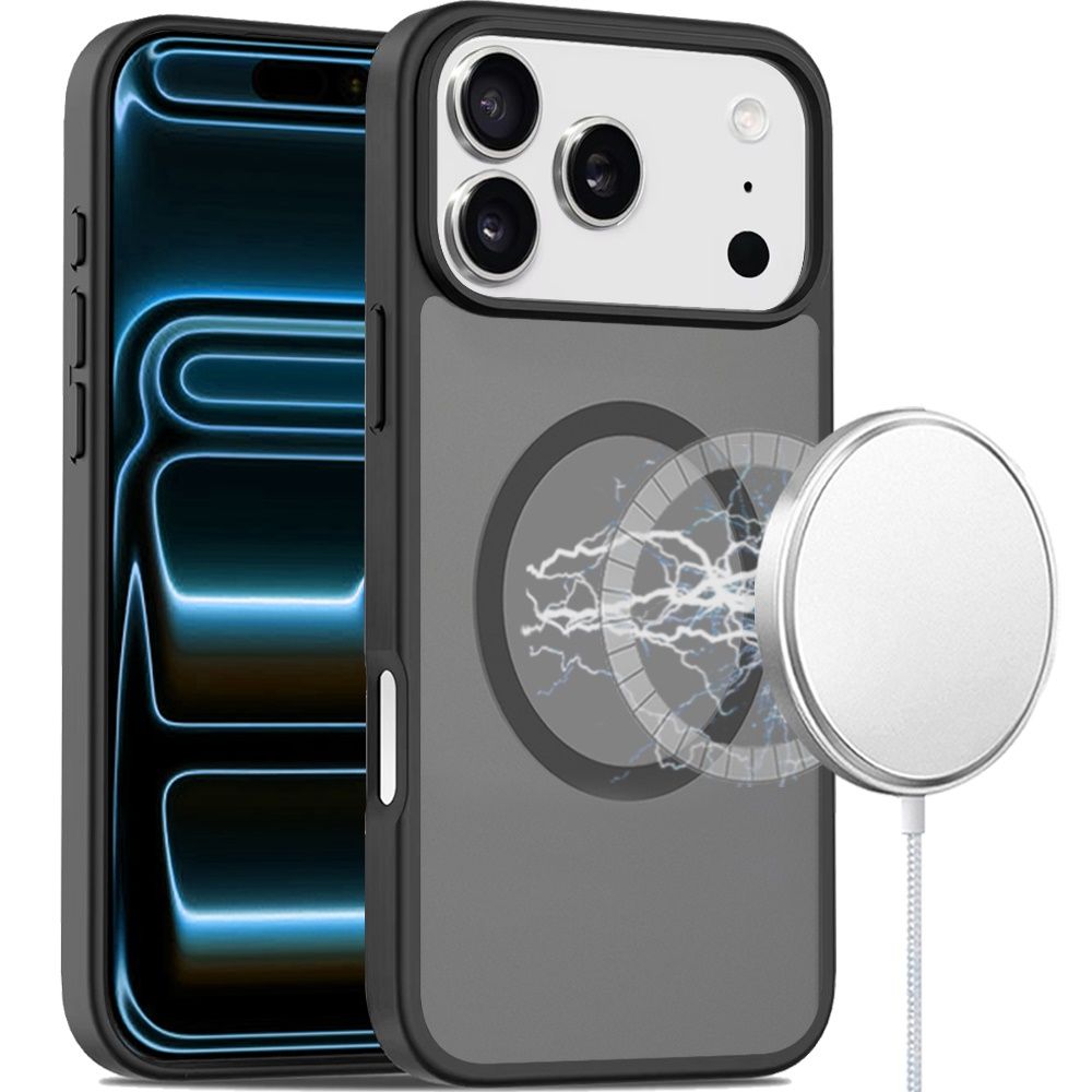 [Magnetic Circle] Smooth Safe Matte Feel Hybrid Case For Apple iPhone 18 Pro - Black