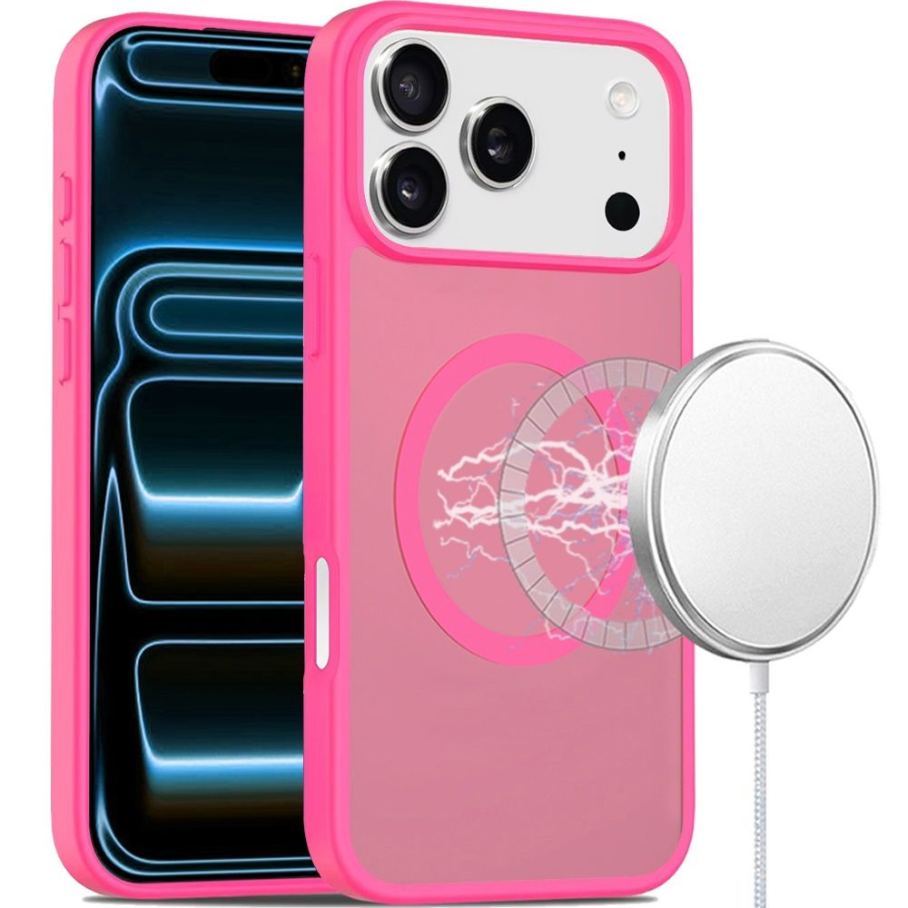 [Magnetic Circle] Smooth Safe Matte Feel Hybrid Case For Apple iPhone 18 Pro -Hot Pink