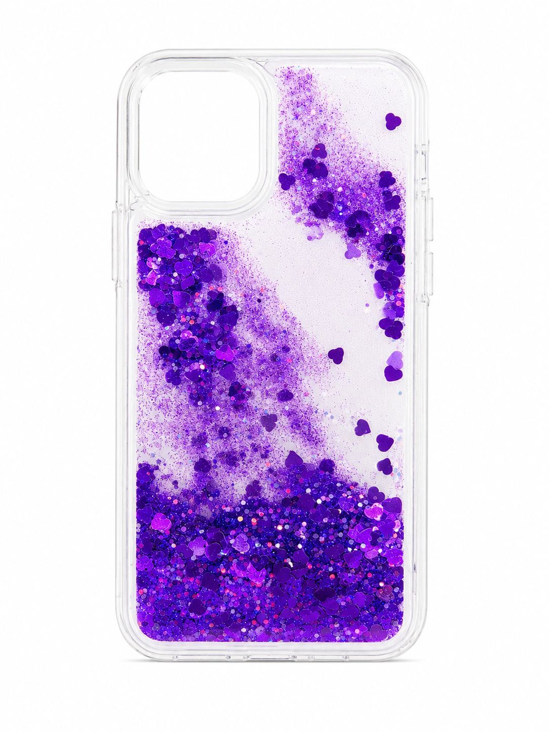 Clear Floating Purple Glitter Heavy Duty Case for Iphone 11 Pro