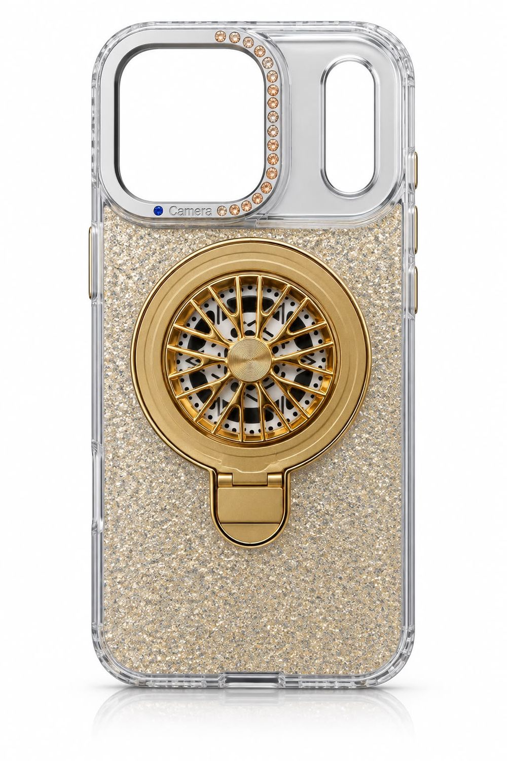 Bling Diamond Holder Magsafe Case for Iphone 18 Pro Max/ 17 Pro Max- Gold