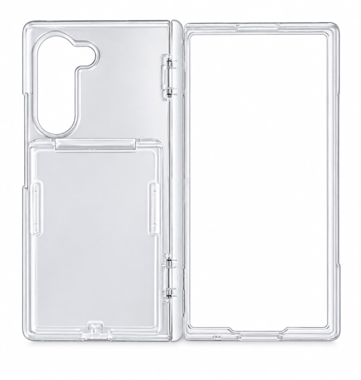 Card Holder and Hinge Intergraded case for Z Fold 6 - Clear