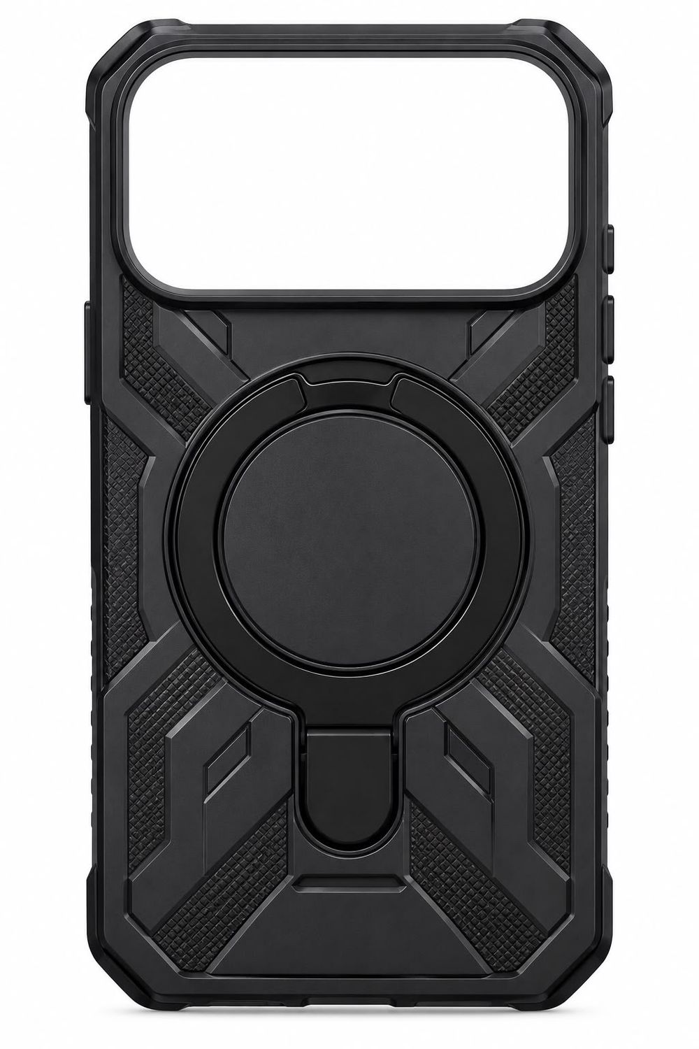Zhisheng Amor Rugged Magnetic Ring Holder Phone Case for Iphone 17 Pro Max-Black