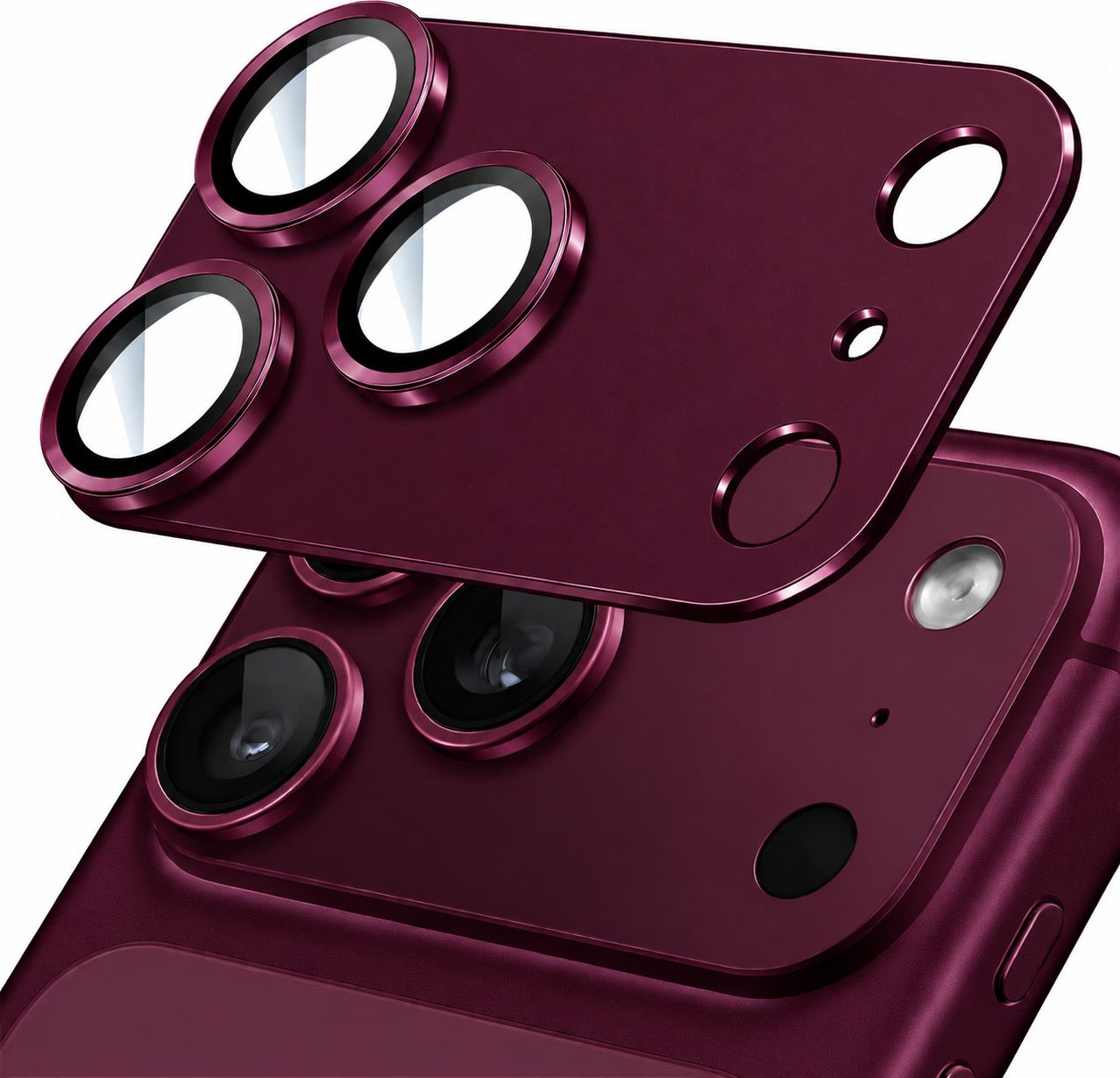 Safeplug Metal Camera Lens Protector for Iphone 18 Pro / 17 Pro- Burgundy