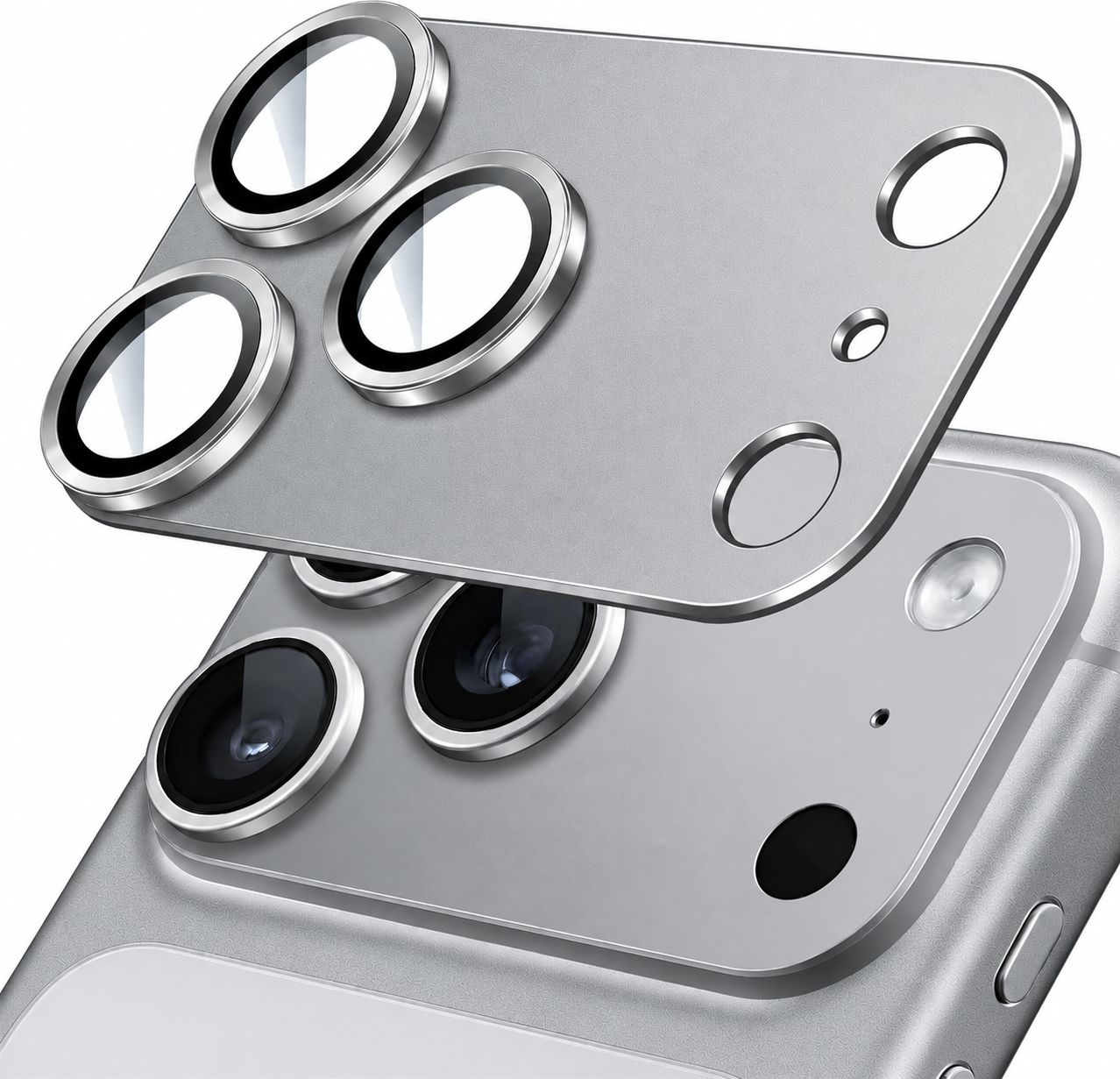 Safeplug Metal Camera Lens Protector for Iphone 17 Pro Max- Silver