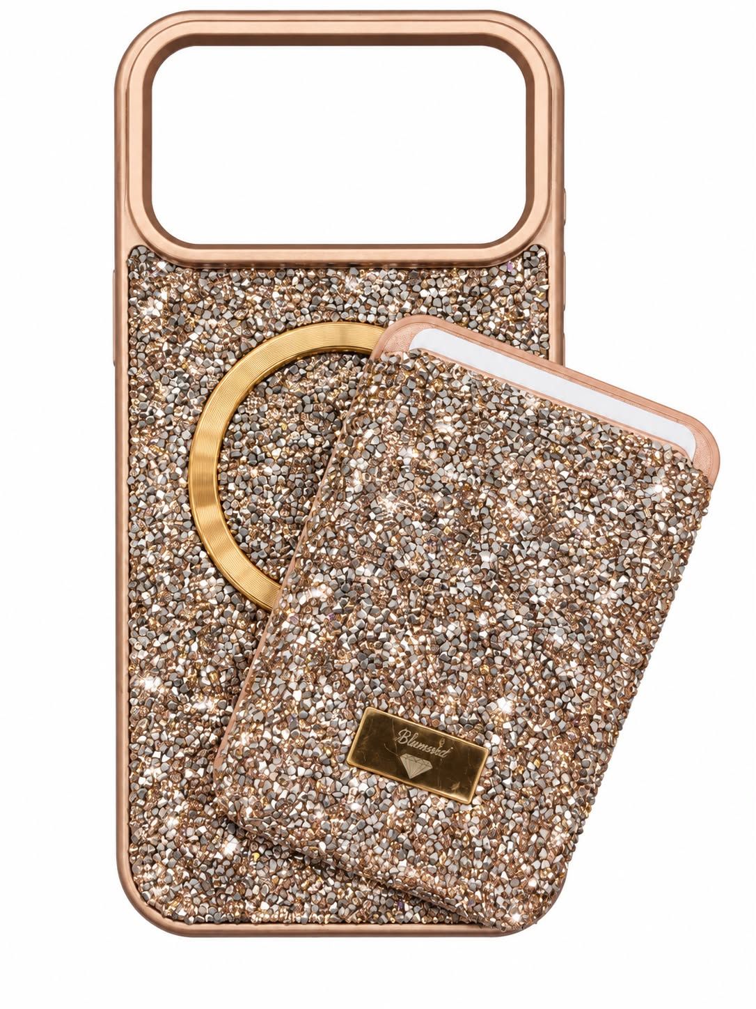 Max Diamond Case With Magsafe Card Holder for Iphone 18 Pro/ 17 Pro - Rose Gold