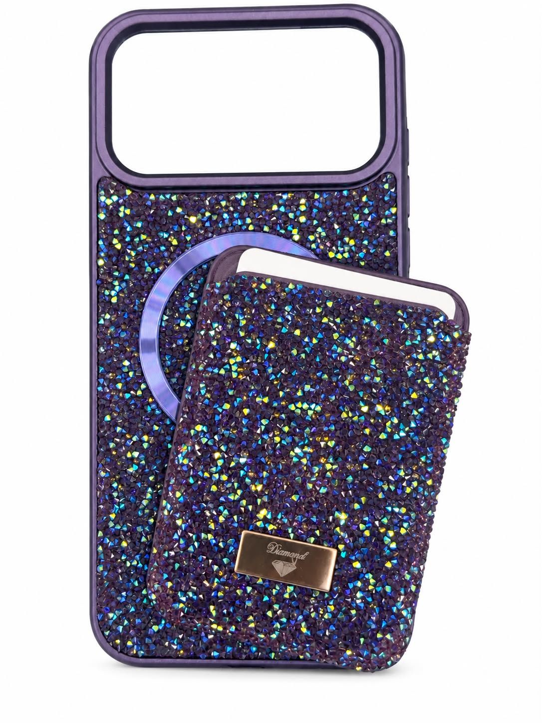 Max Diamond Case With Magsafe Card Holder for Iphone 18 Pro/ 17 Pro - Dark Purple
